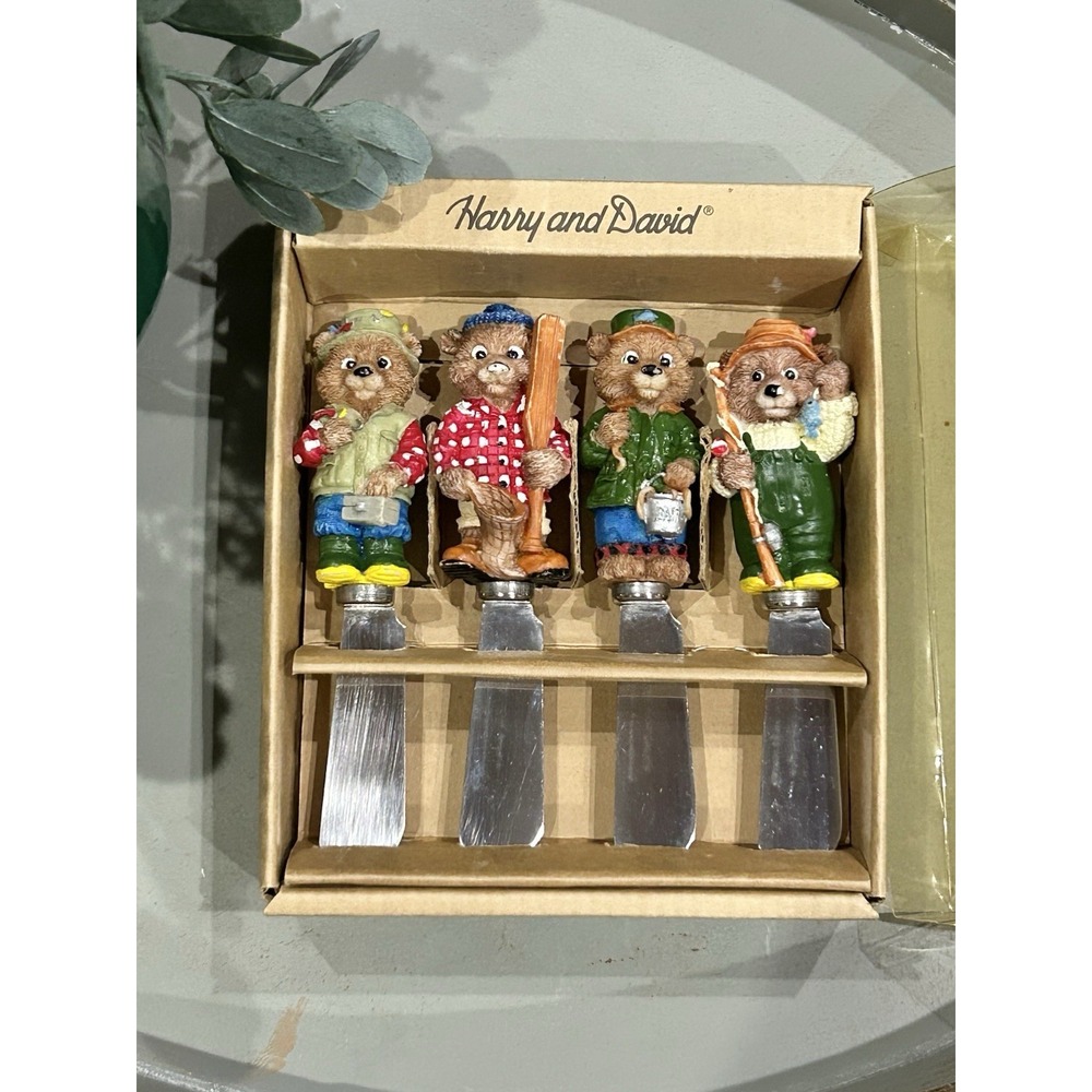 Harry and David Active Outdoor Teddy Bear Spreader Set of Four Stainless Steel‎